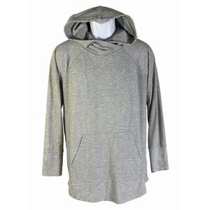 LuLaRoe Hoodie Women Medium Gray Space Dye Raglan Pullover Pocket